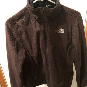 The North Face fleece zip up jacket in brown